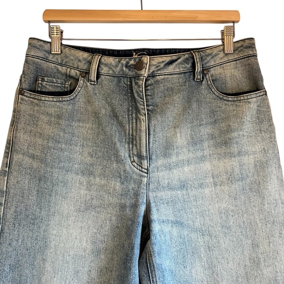 Luisa Cerano cropped wide leg high waist denim jeans size 10 excellent condition - Picture 4 of 14